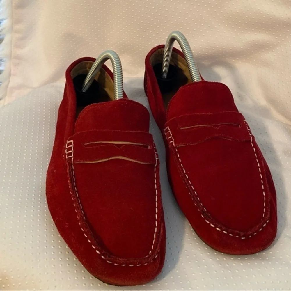 Alfani Shoes Mens Size 9M Red‎ Slip On Loafers Leather
